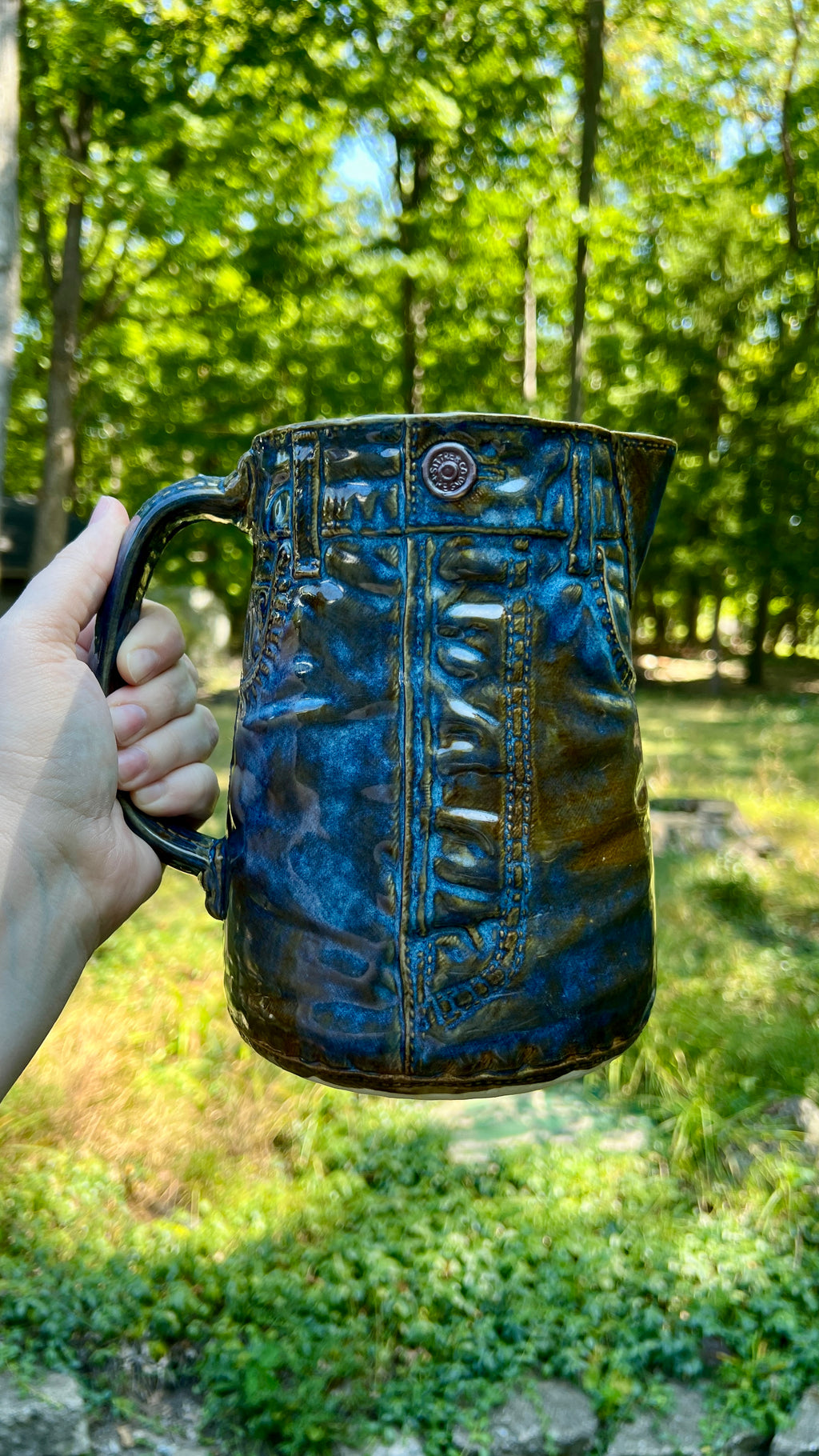 Blue Jean Pitcher