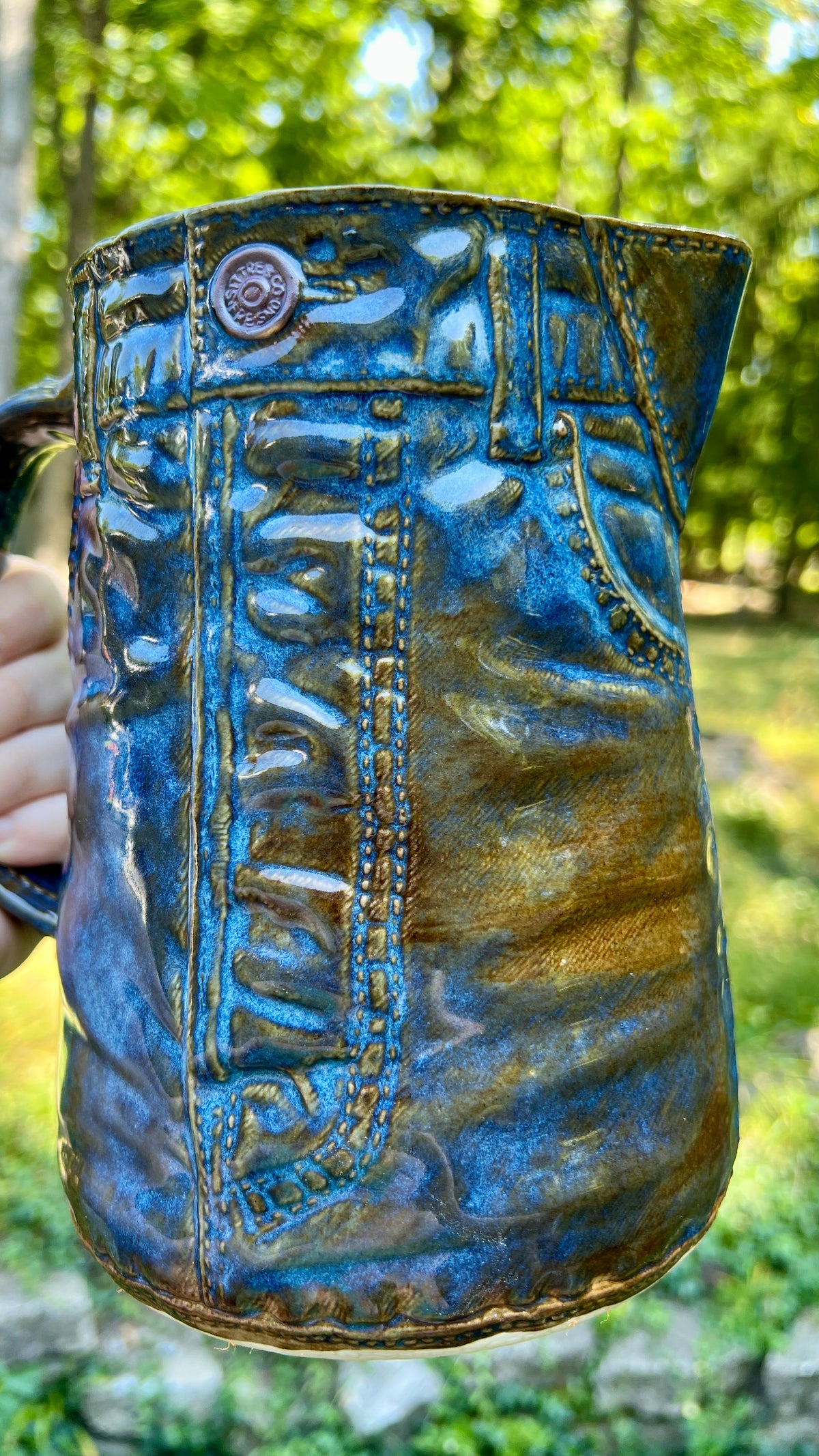 Blue Jean Pitcher