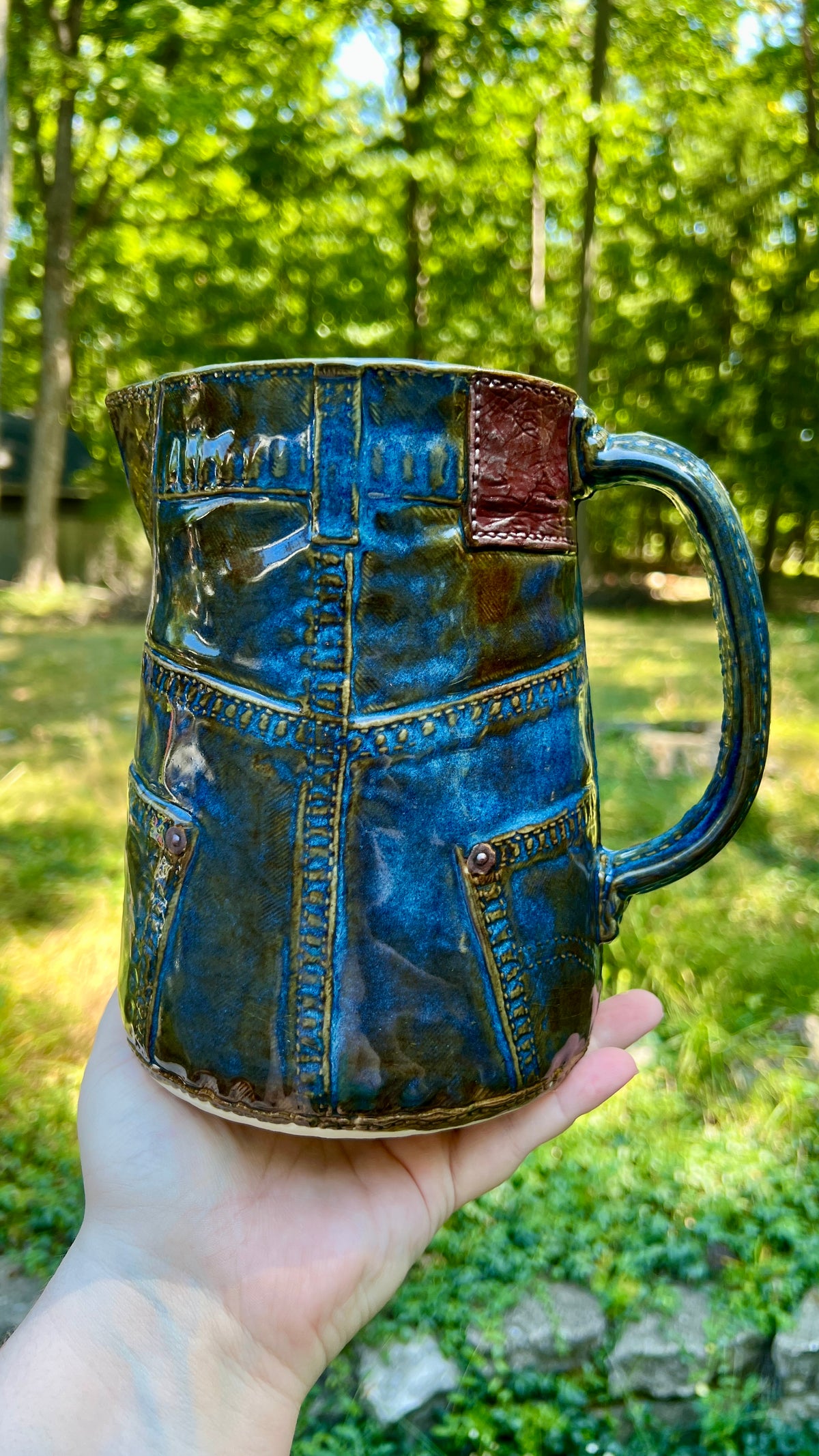 Blue Jean Pitcher