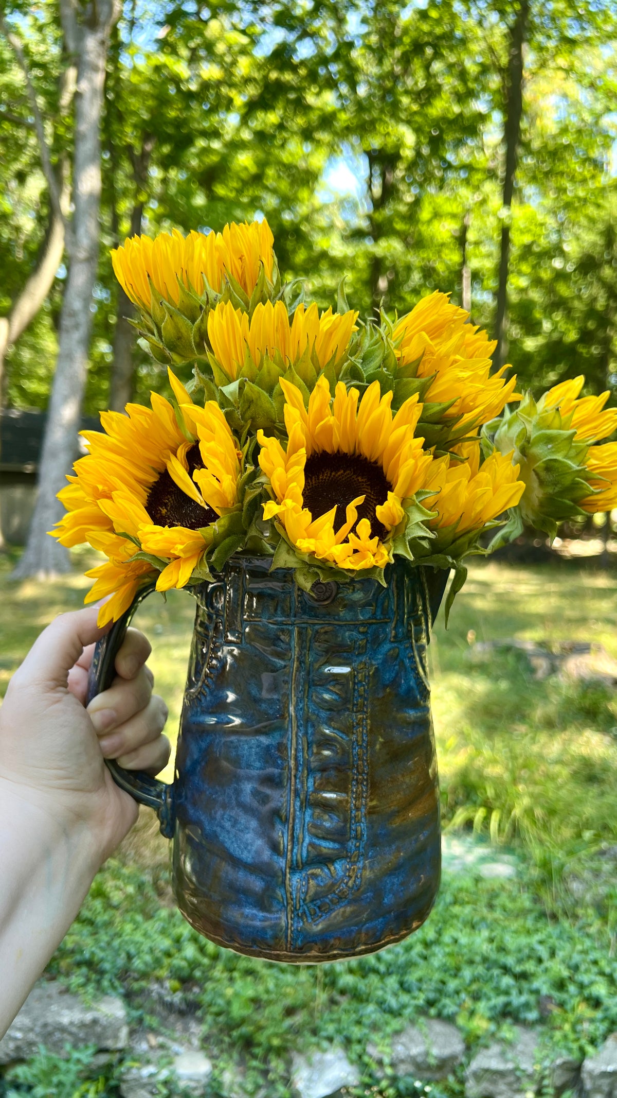 Blue Jean Pitcher