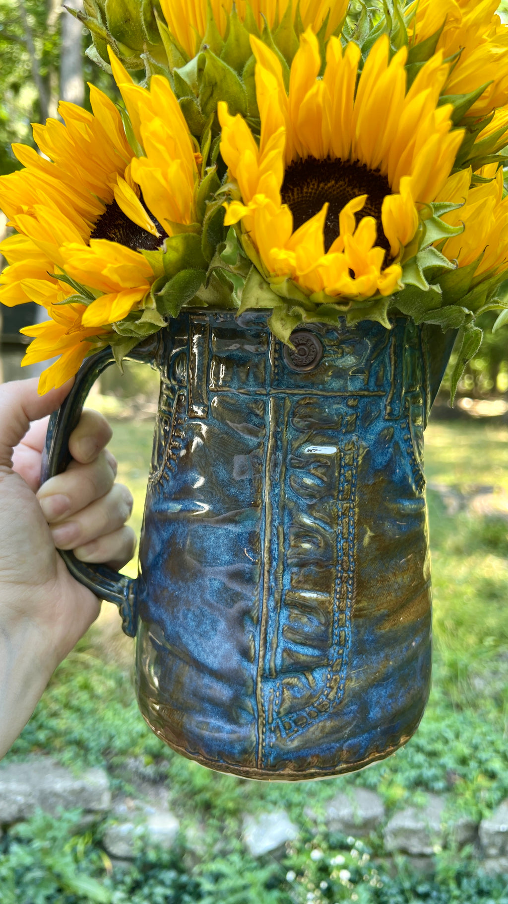 Blue Jean Pitcher