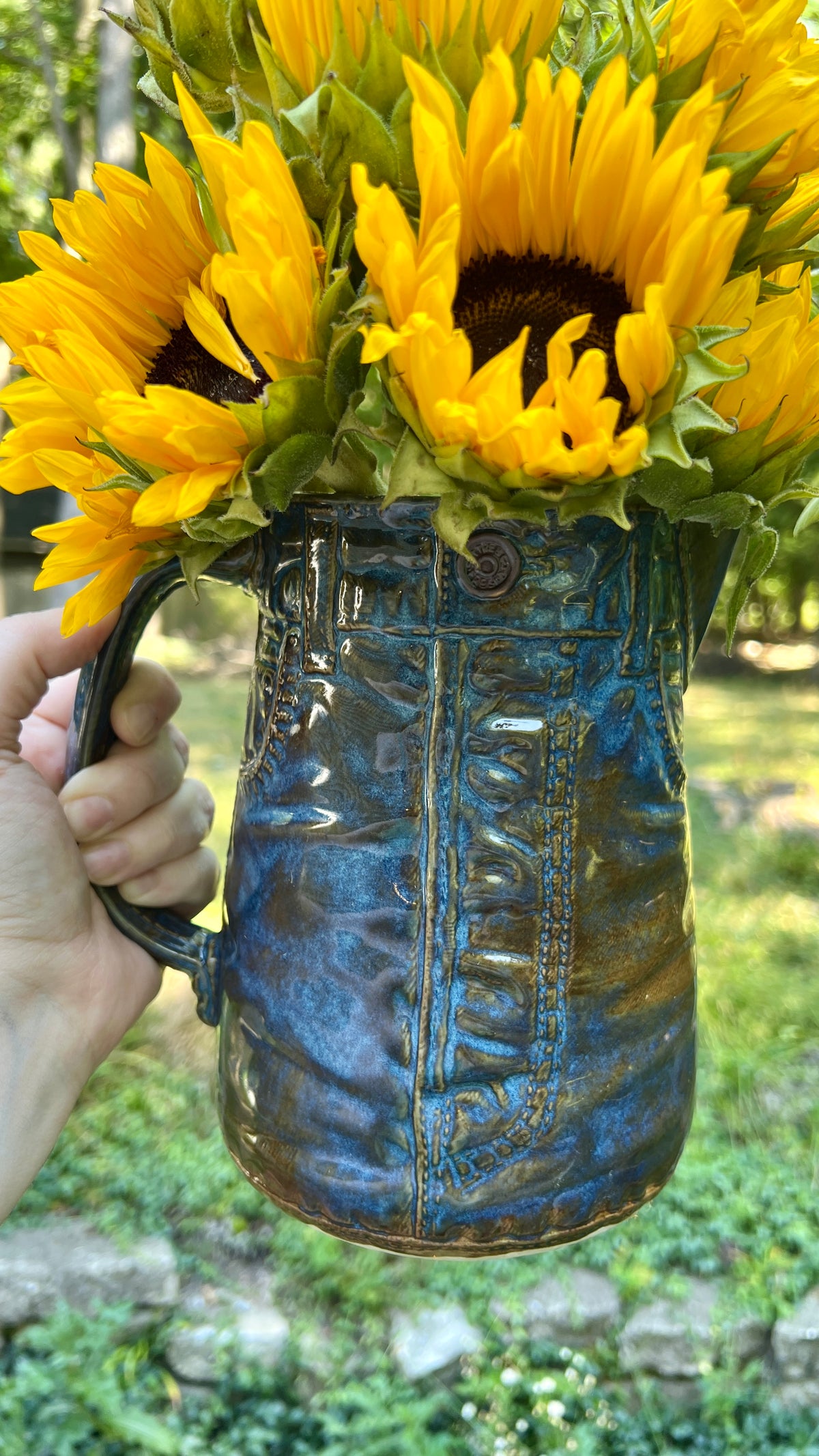 Blue Jean Pitcher