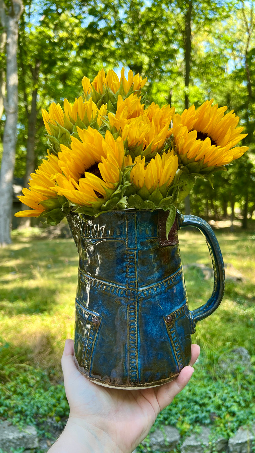 Blue Jean Pitcher