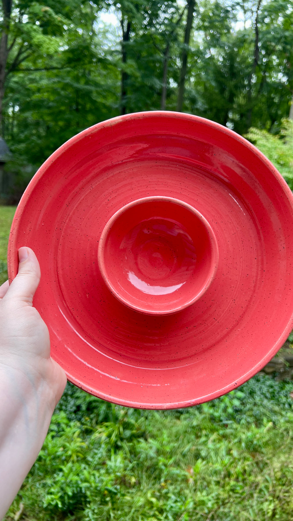 Coral Chip and Dip Bowl