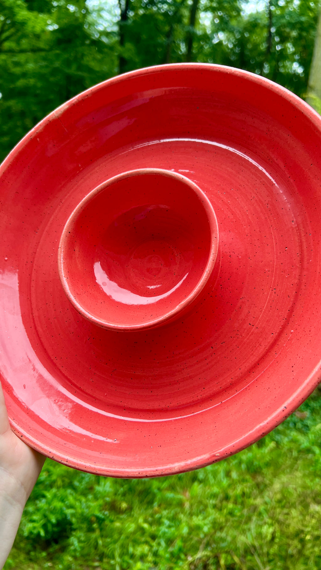 Coral Chip and Dip Bowl